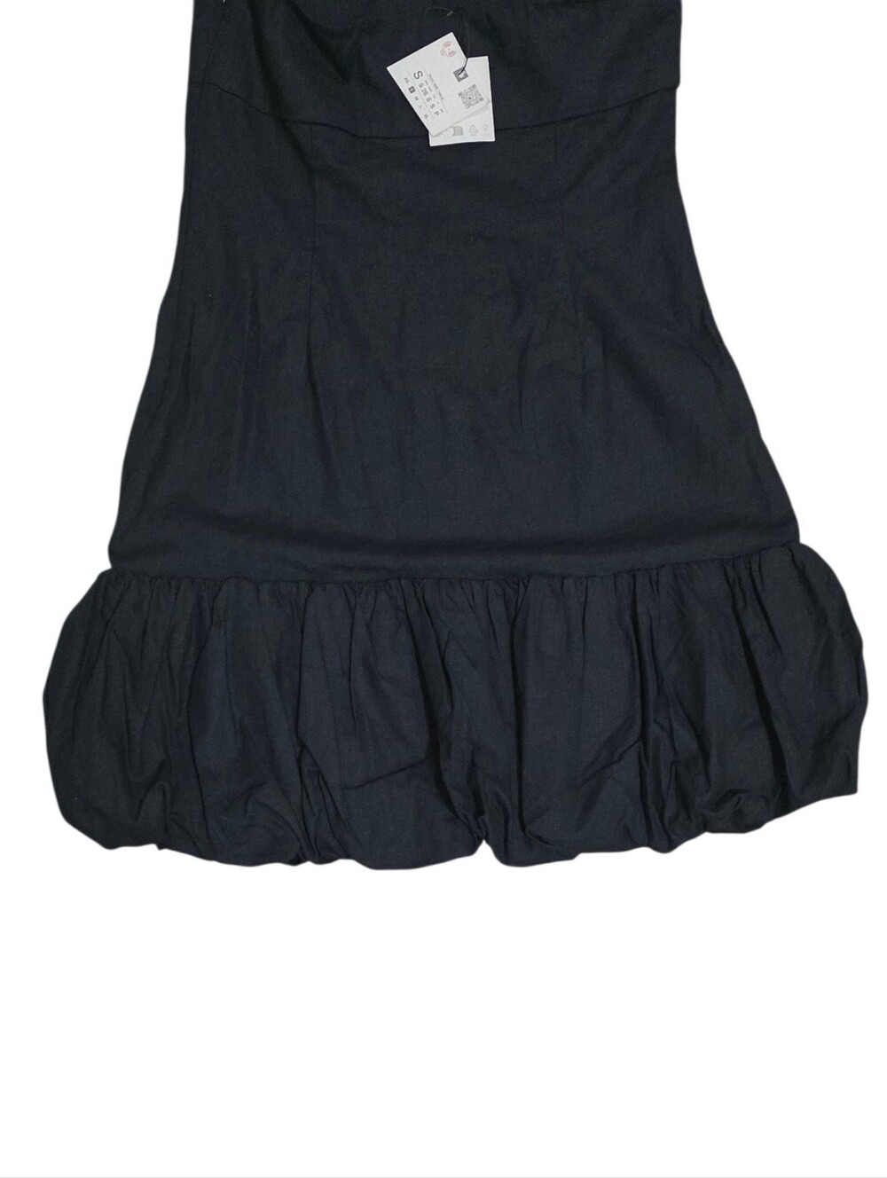 Zara Halter Bubble Hem Mini Dress in black NWT Size US Small - Picture 7 of 8
